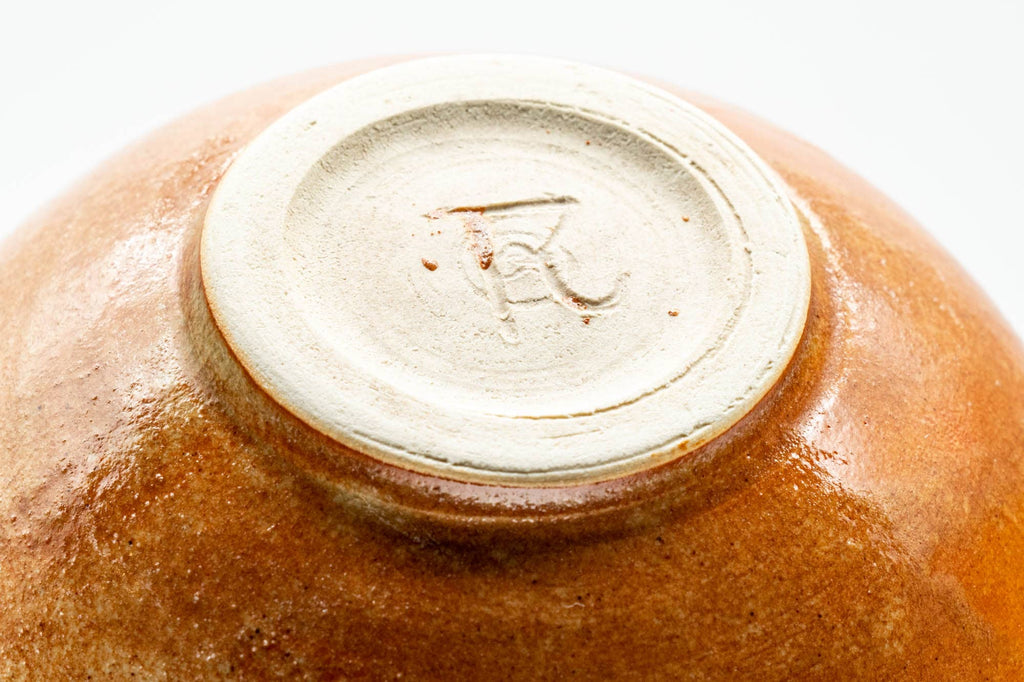 Japanese Matcha Bowl - Orange Glazed Sugi-nari Chawan - 350ml