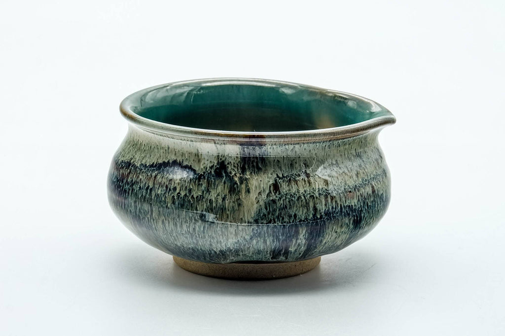 Japanese Katakuchi - Green Hare's Fur Drip-Glazed Water Cooler - 150ml