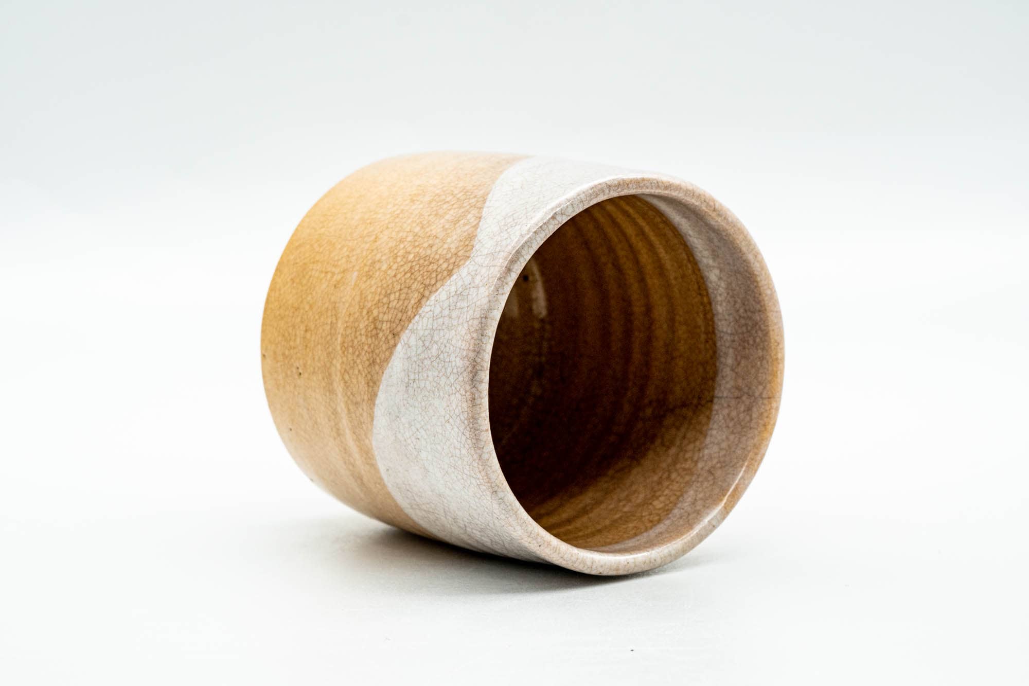 Japanese Teacup - Beige White Glazed Weathered Hagi-yaki Yunomi - 190ml