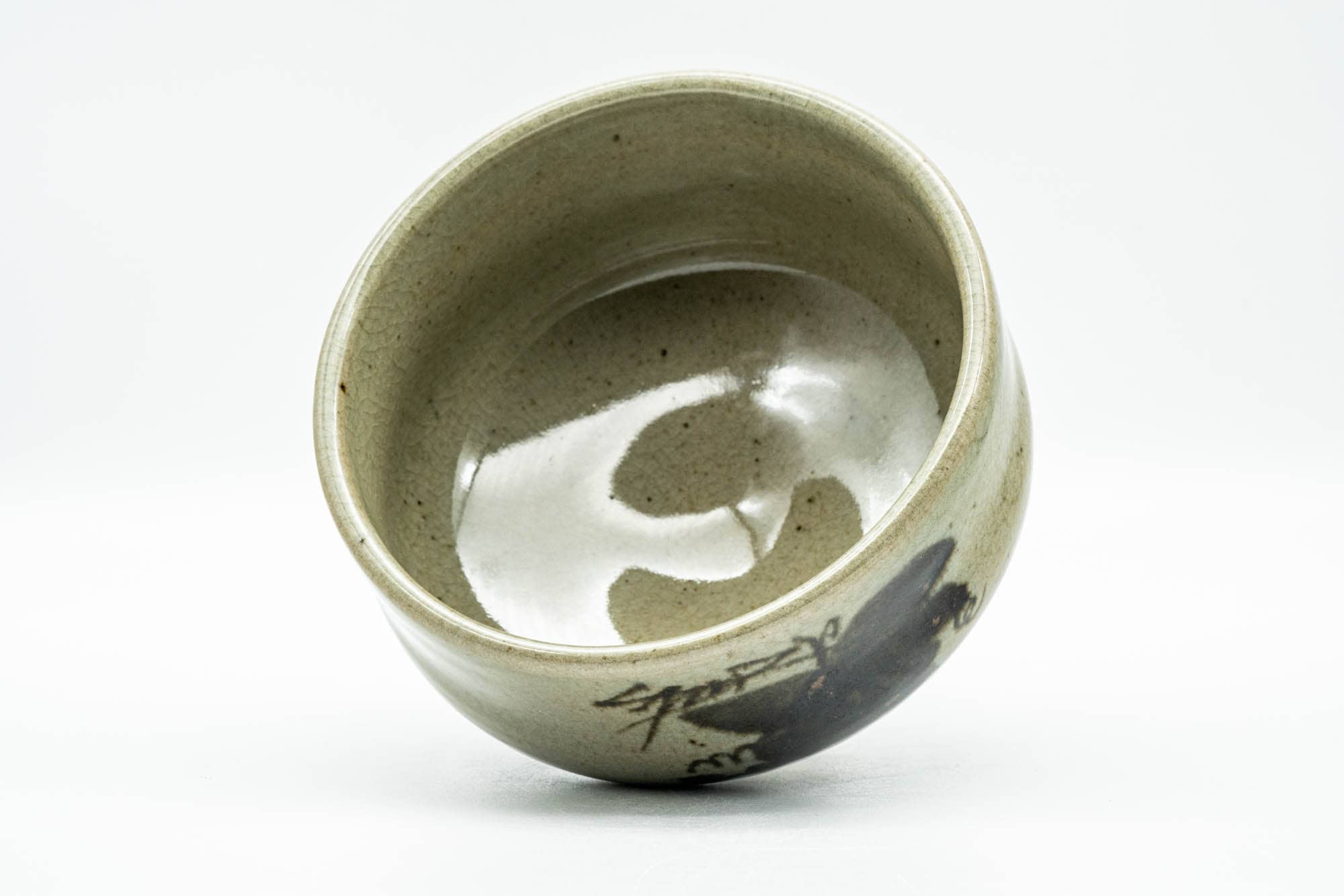 Japanese Matcha Bowl - Sage Celadon Glazed Abstract Chawan - 400ml