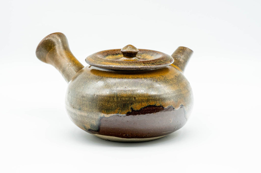 Japanese Kyusu - Golden Brown Drip-Glazed Do-ake Teapot - 350ml