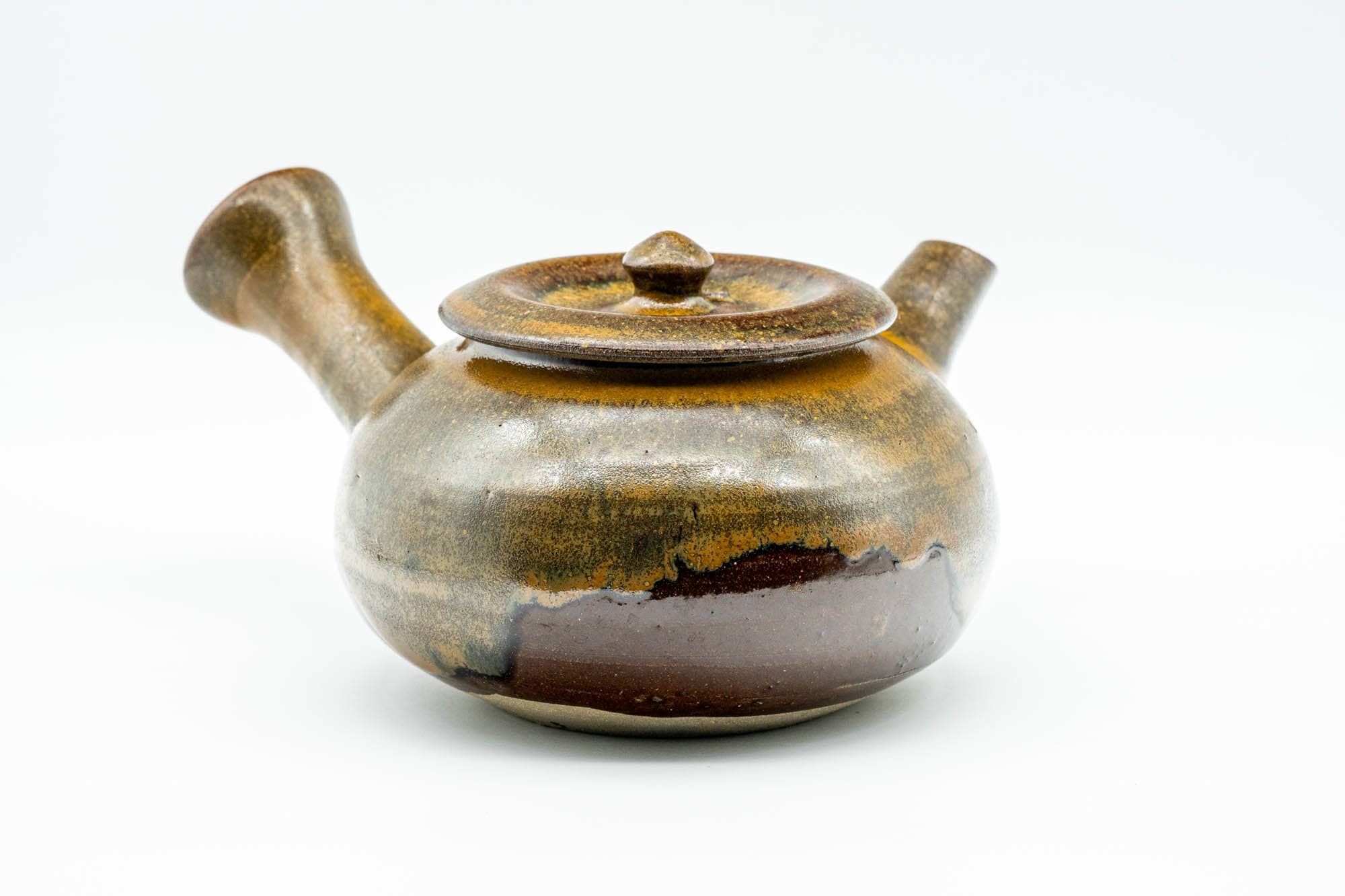 Japanese Kyusu - Golden Brown Drip-Glazed Do-ake Teapot - 350ml