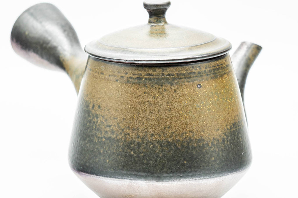 Japanese Kyusu - Fujii Ikkyuu 藤井一休 - Ash Glazed Yohen Banko-yaki Debeso Teapot - 200ml