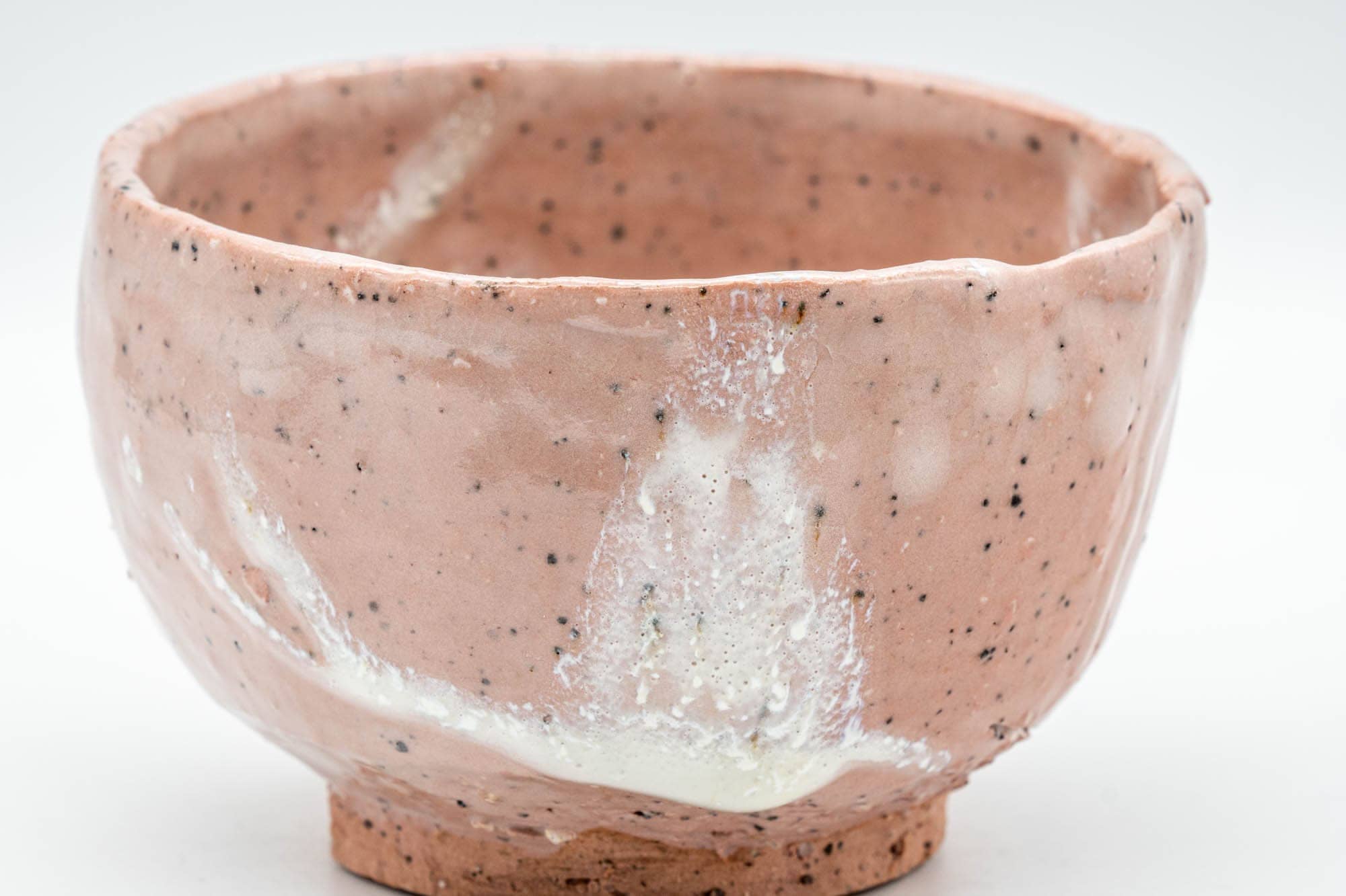 Japanese Matcha Bowl - Pink and White Shino Glazed Wabi-Sabi Chawan - 300ml