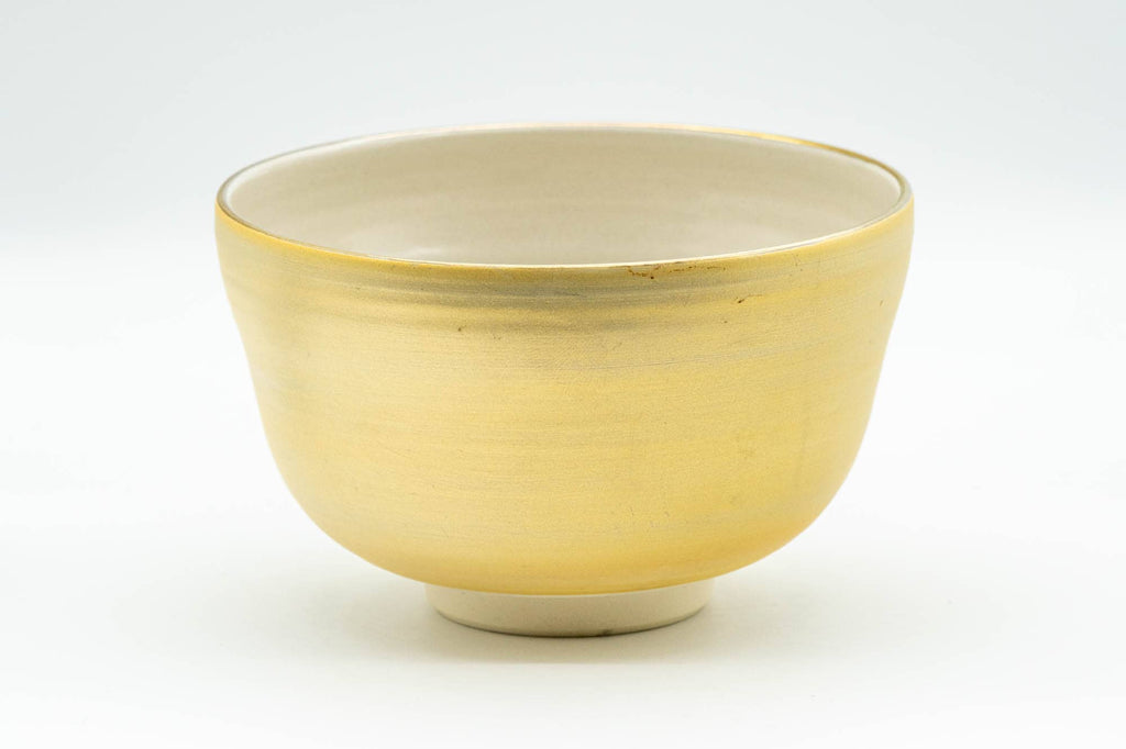 Japanese Matcha Bowl - Floral Golden Kyo-yaki Chawan - 350ml