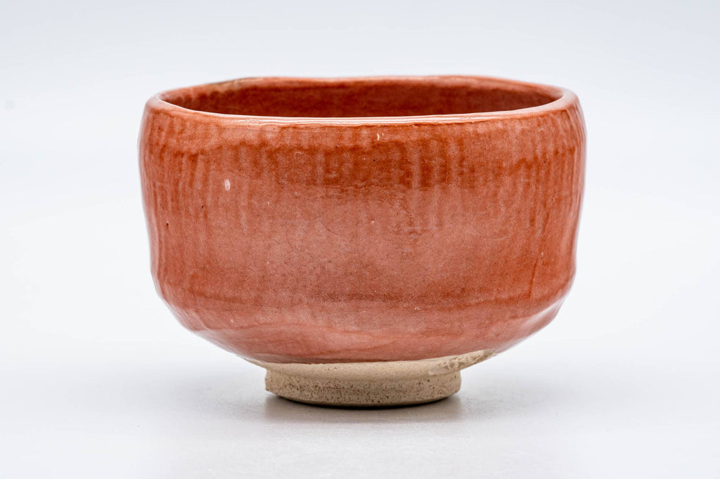 Japanese Matcha Bowl - 松楽窯 Shoraku Kiln - Landscape Red Aka-Raku Chawan - 300ml