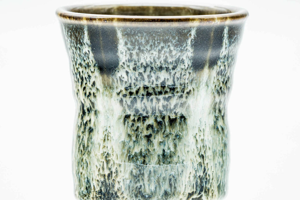 Japanese Teacup - Tall Beige Milky Drip-Glazed Yunomi - 140ml
