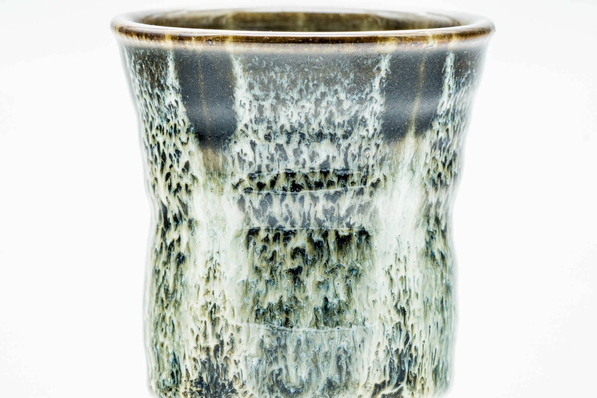 Japanese Teacup - Tall Beige Milky Drip-Glazed Yunomi - 140ml