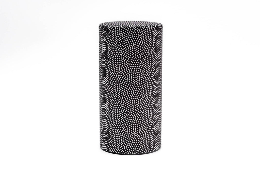 Black White Dot Washi Tea Canister - 200g