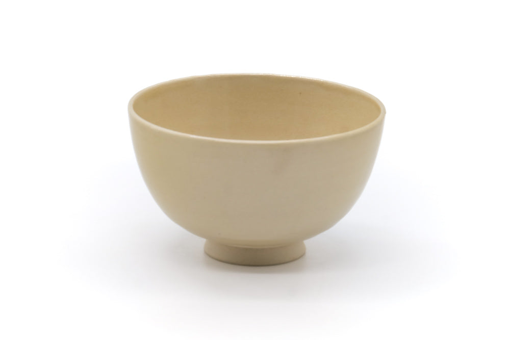 Japanese Matcha Bowl - Beige Gold Floral Chawan - 350ml