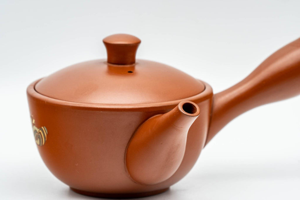 Japanese Kyusu - Akai Shinko 伸康 - Nerikomi Striped Tokoname-yaki Debeso Teapot - 150ml
