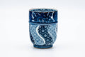 Japanese Teacup - Blue Wavy Geometric Arita-yaki Yunomi - 200ml