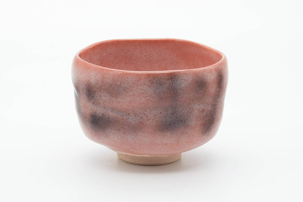 Japanese Matcha Bowl - Red Black Glazed Aka-raku Chawan - 500ml