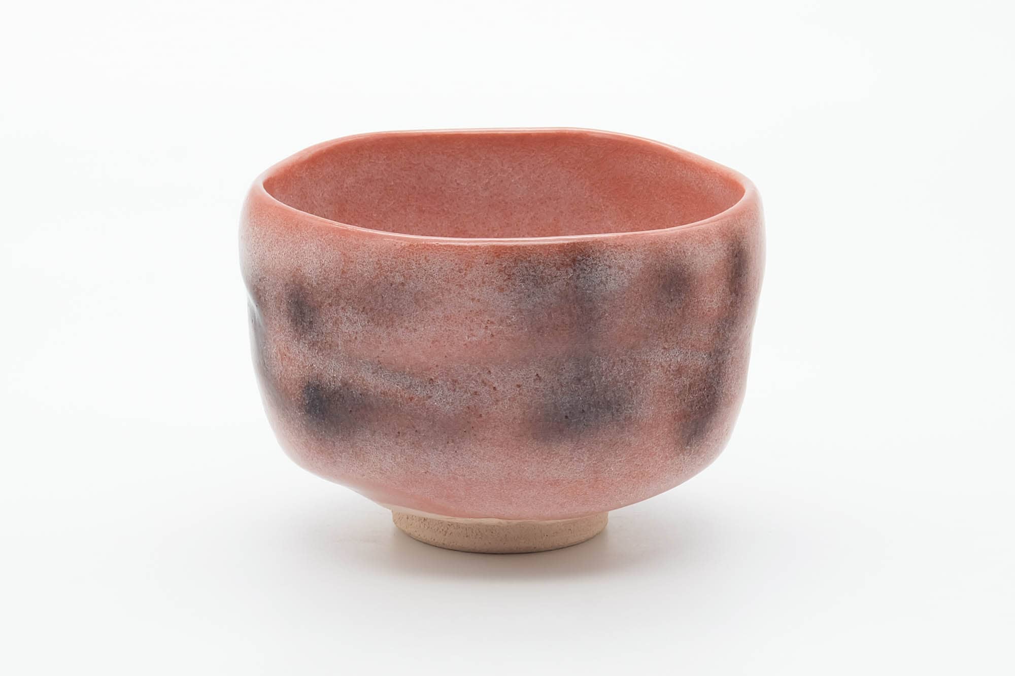 Japanese Matcha Bowl - Red Black Glazed Aka-raku Chawan - 500ml