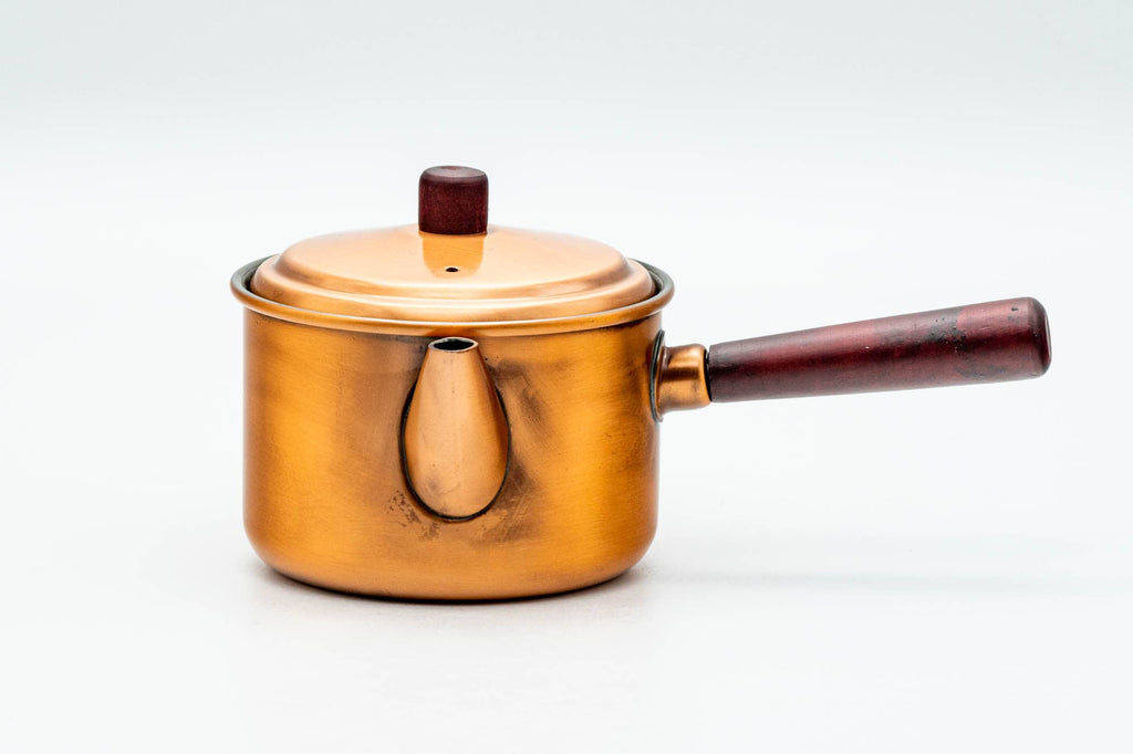 Japanese Tea Set - Copper Kyusu Teapot - Kensui Water Bowl - Chazutsu Storage Container
