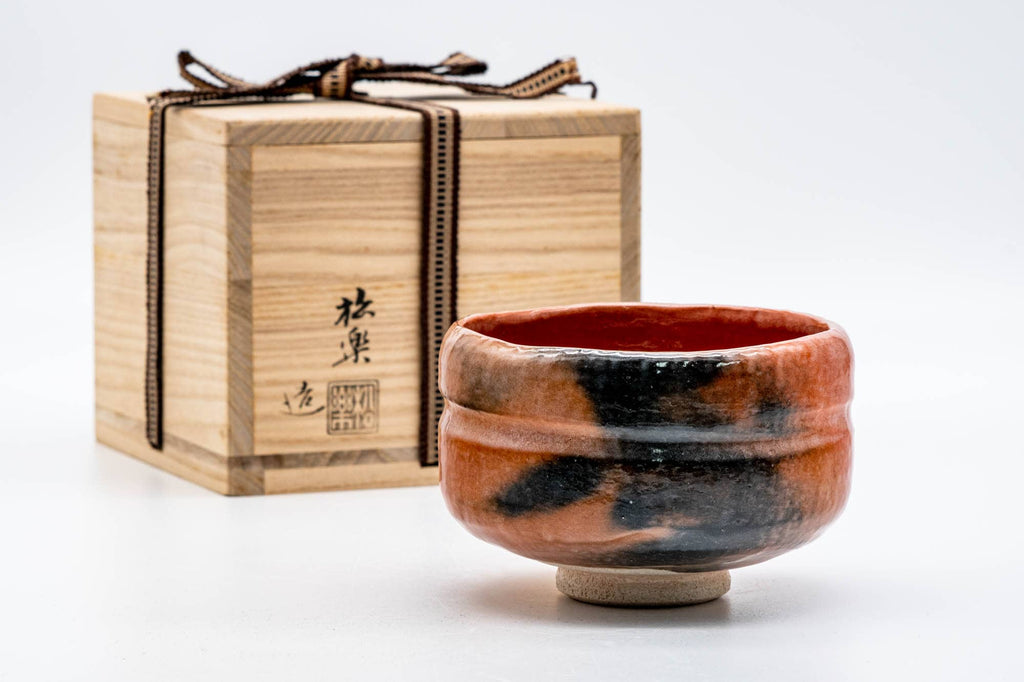 Japanese Matcha Bowl - 佐々木松楽 Sasaki Shoraku - 松楽窯 Shoraku Kiln - Kōjitsu Aka-raku Chawan - 350ml
