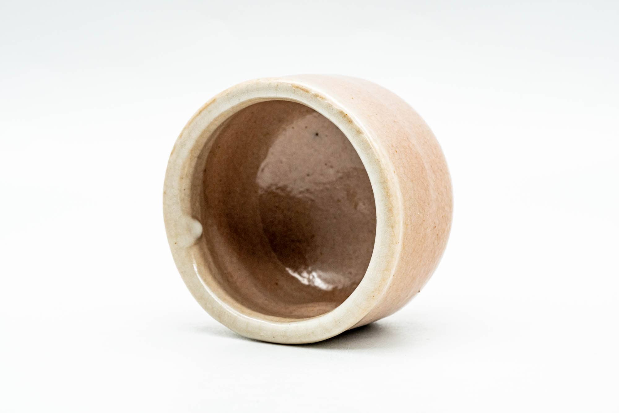 Japanese Teacup - Pink Glazed Thumb-Indented Guinomi - 60ml