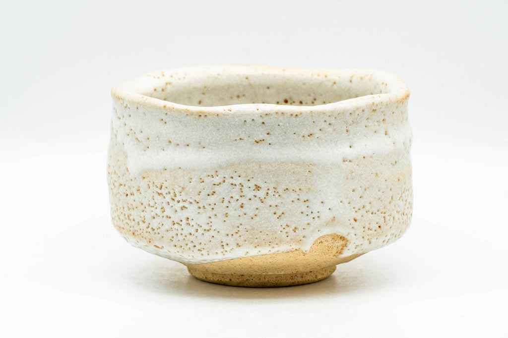 Japanese Matcha Bowl - Orange White Shino Glazed Mino-yaki Chawan - 350ml