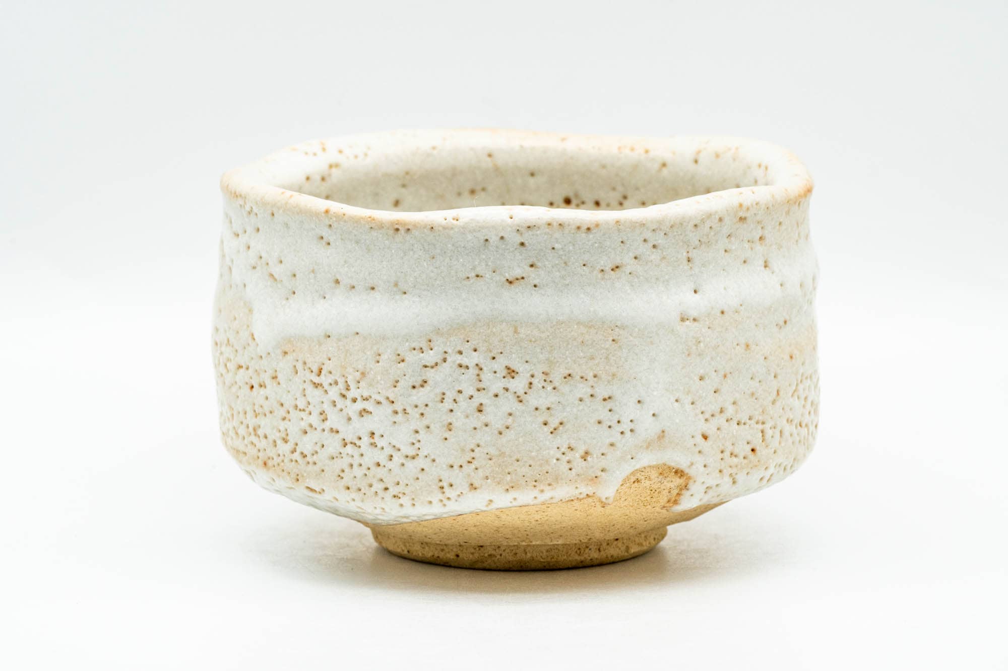 Japanese Matcha Bowl - Orange White Shino Glazed Mino-yaki Chawan - 350ml