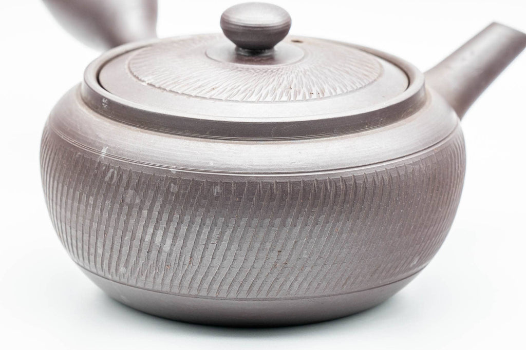 Japanese Kyusu - Engraved Banko-yaki Obi-ami 360 Strainer Teapot - 325ml