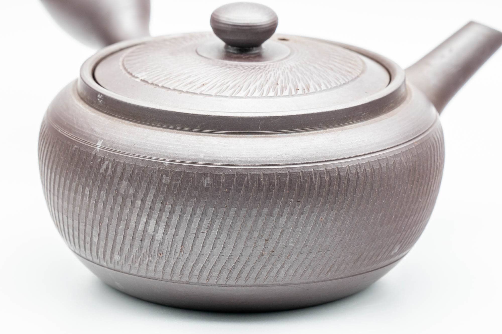Japanese Kyusu - Engraved Banko-yaki Obi-ami 360 Strainer Teapot - 325ml