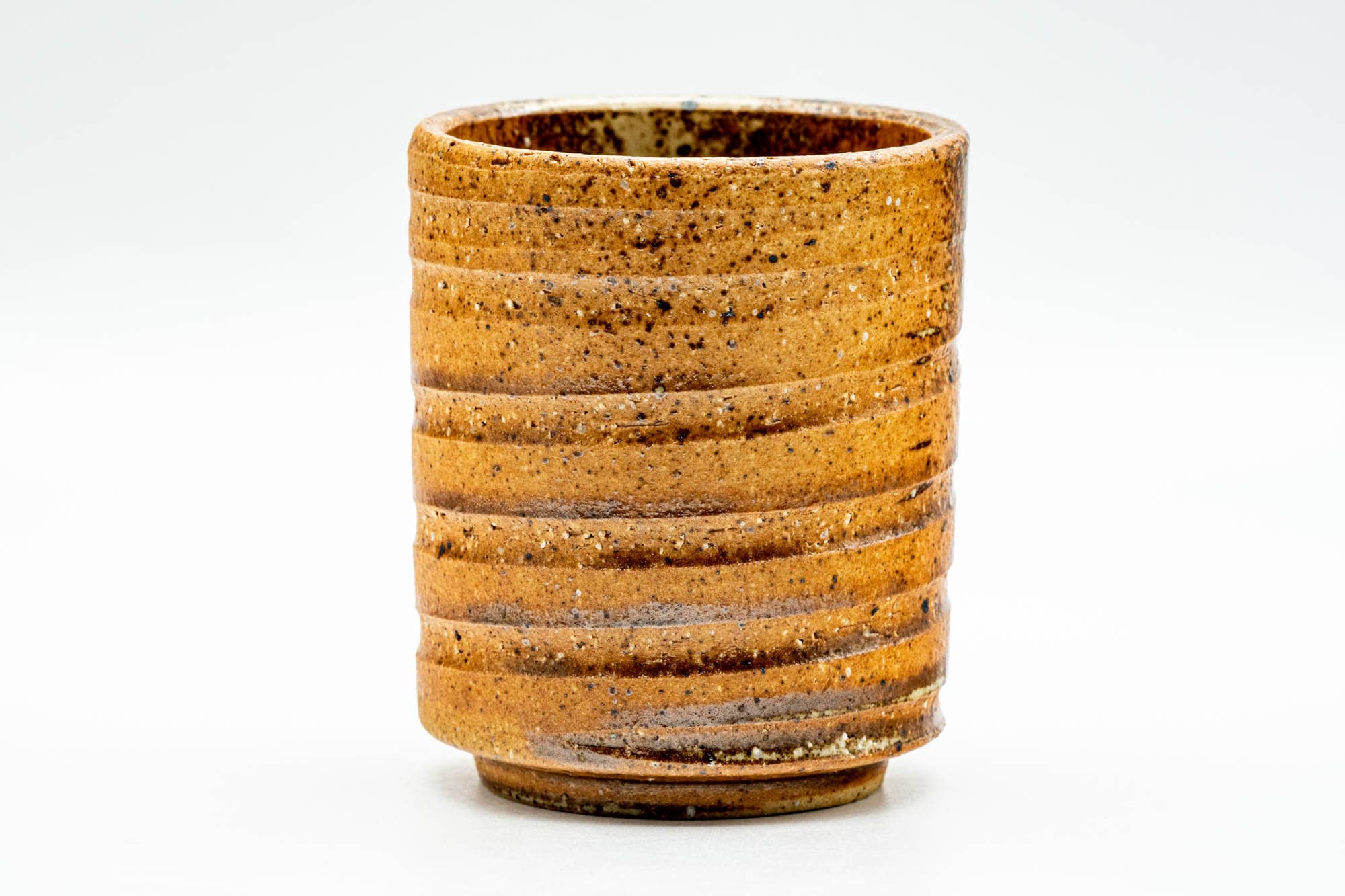 Japanese Teacup - Ash Glazed Spiraling Shigaraki-yaki Yunomi - 175ml