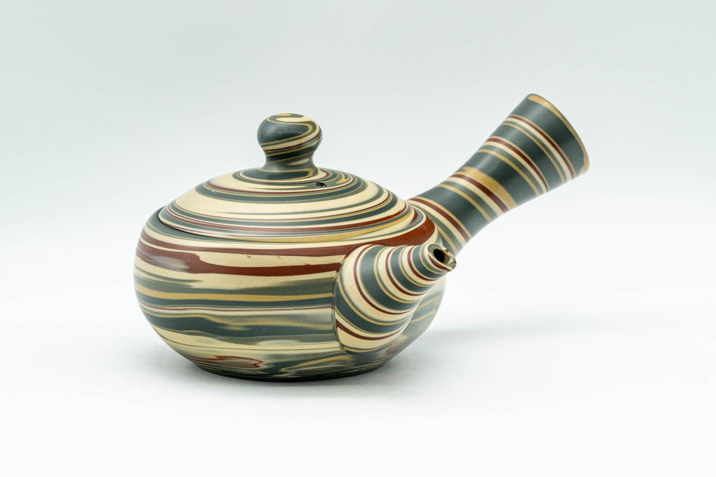 Japanese Kyusu - 沢田 Sawada, 靖仙 Yasusen Kiln - Nerikomi Tokoname-yaki Do-ake Teapot - 130ml