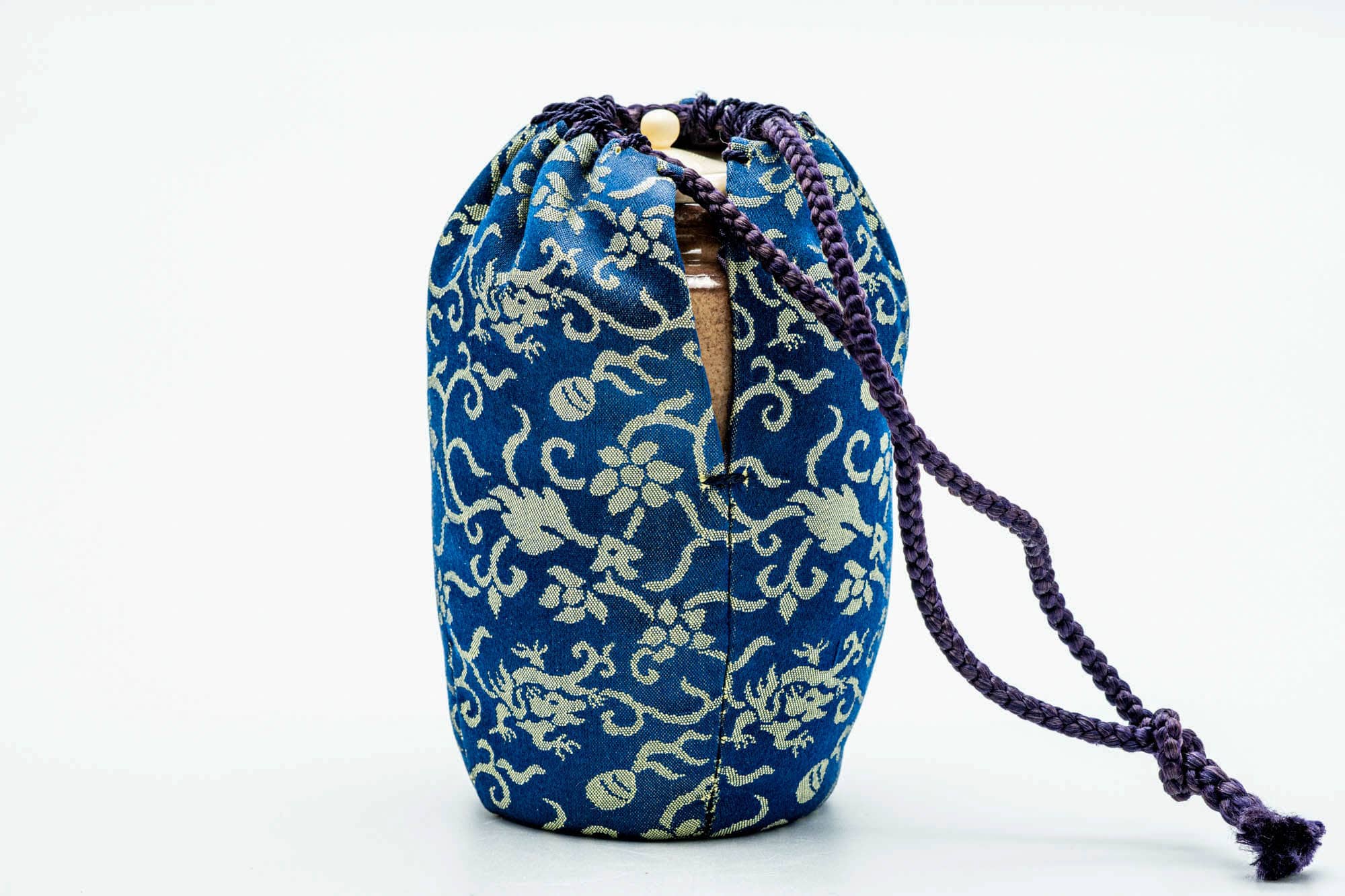 Japanese Chaire - 大野瑞峰 Mizumine Ōno - Beige Biwa-iro Loquat Glazed Hagi-yaki Tea Caddy