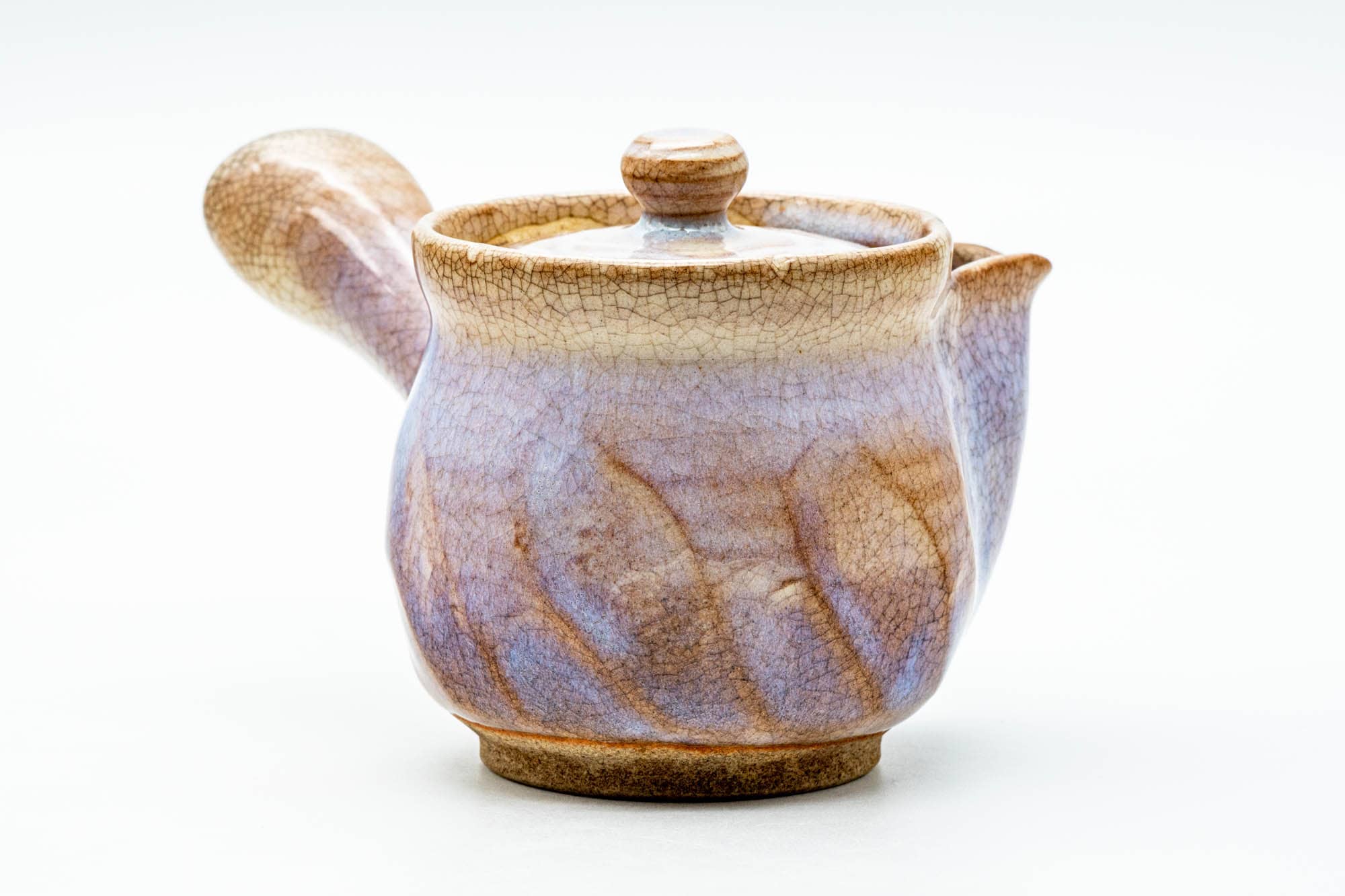 Japanese Tea Set - Purple Glazed Hagi-yaki Kyusu Teapot with 5 Yunomi Teacups