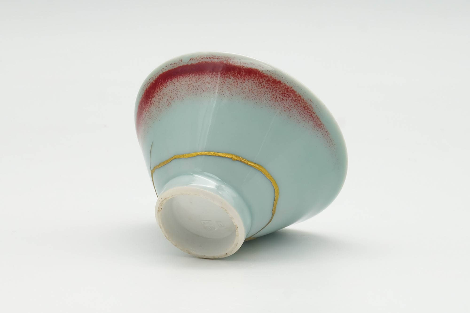 Japanese Teacup - 朝日焼 Asahi-yaki - Porcelain Kintsugi Yunomi - 50ml