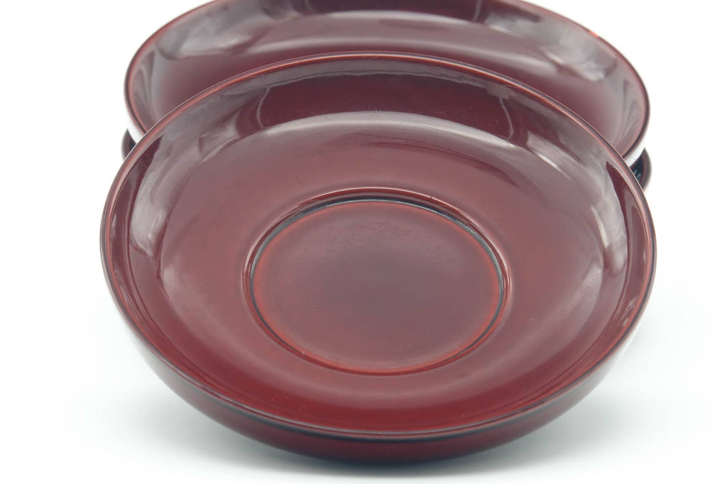 Japanese Chataku - Set of 5 Purple Lacquered Tea Coasters