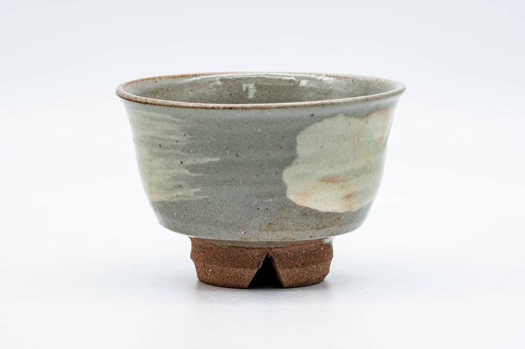 Japanese Matcha Bowl - 五島哲 Satoshi Goto - Grey White Hakeme Gohonte Echizen-yaki Chawan - 250ml