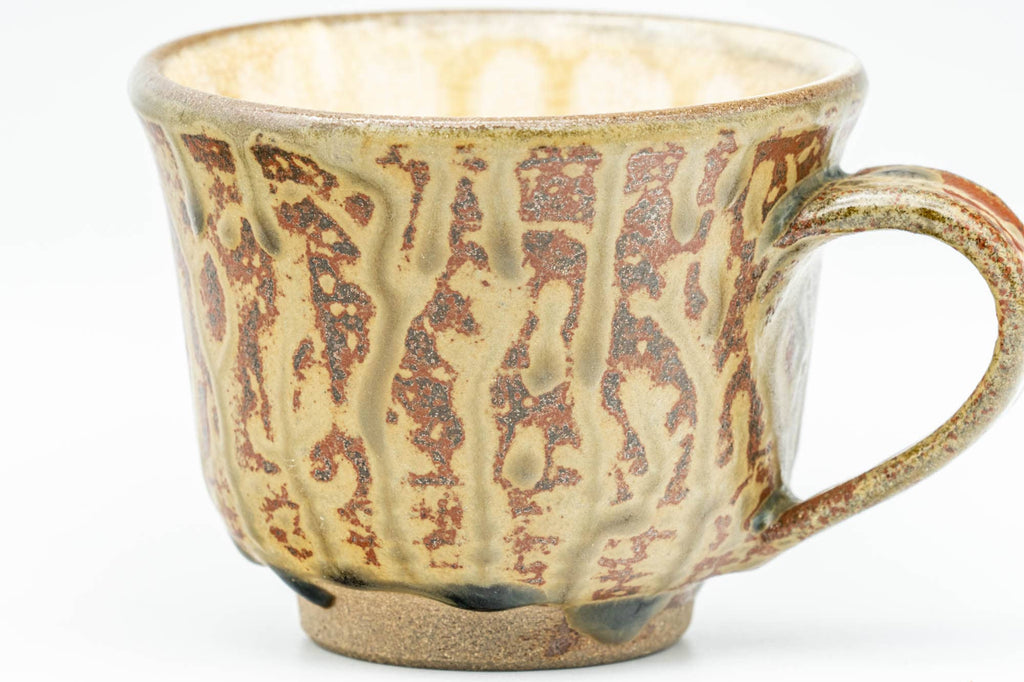 Japanese Teacup - Ash Green Drip-Glazed Ushirode Yunomi - 140ml