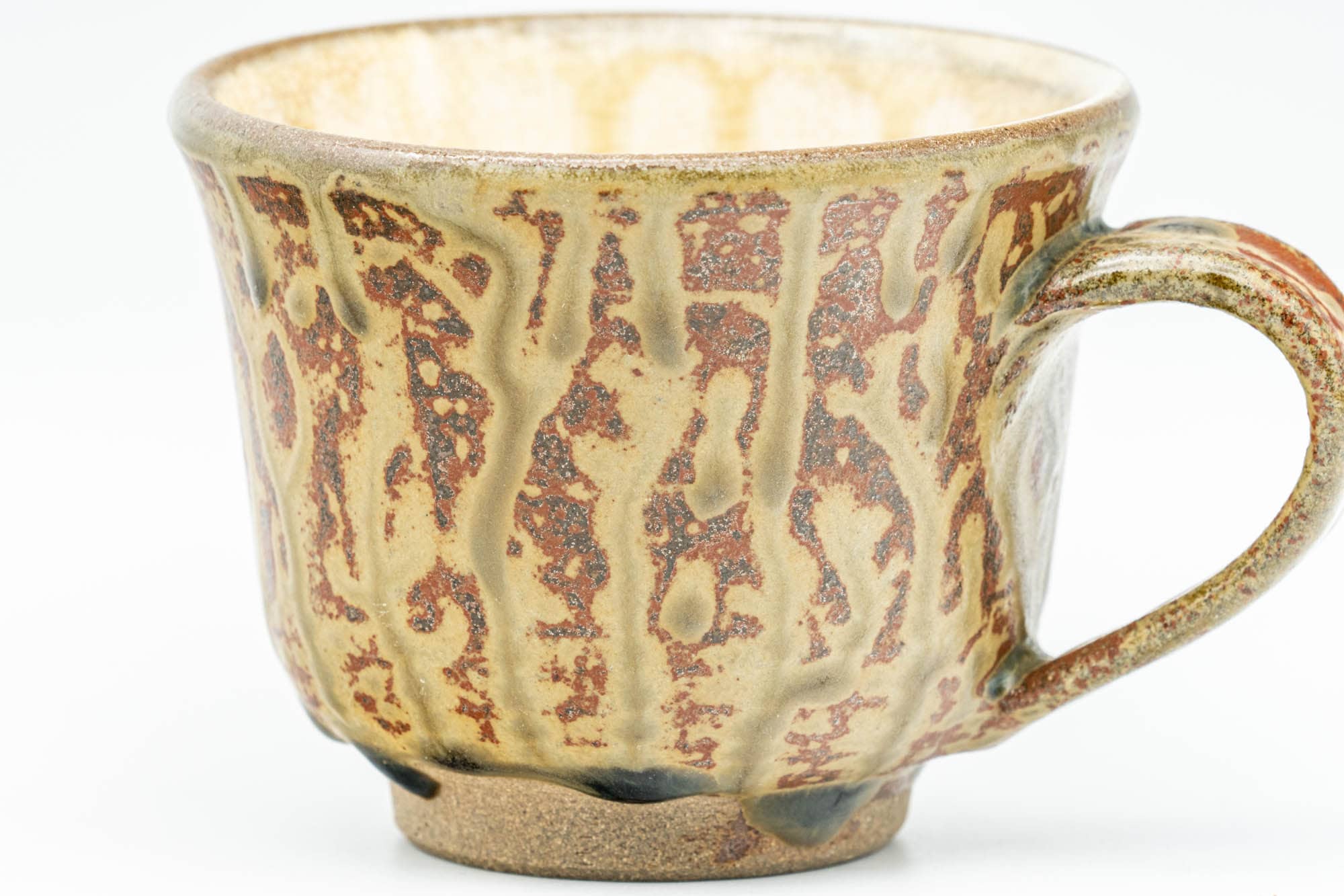 Japanese Teacup - Ash Green Drip-Glazed Ushirode Yunomi - 140ml
