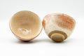 Japanese Teacups - Pair of Blush Orange and White Shino Glazed Yunomi - 120ml