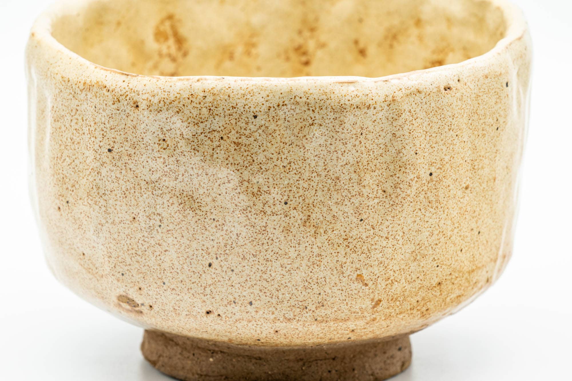 Japanese Matcha Bowl - Beige Glazed Wabi-Sabi Chawan - 350ml