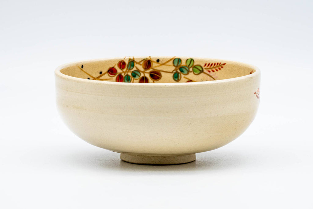Japanese Matcha Bowl - Colourful Flowers Kyo-yaki Summer Chawan - 200ml