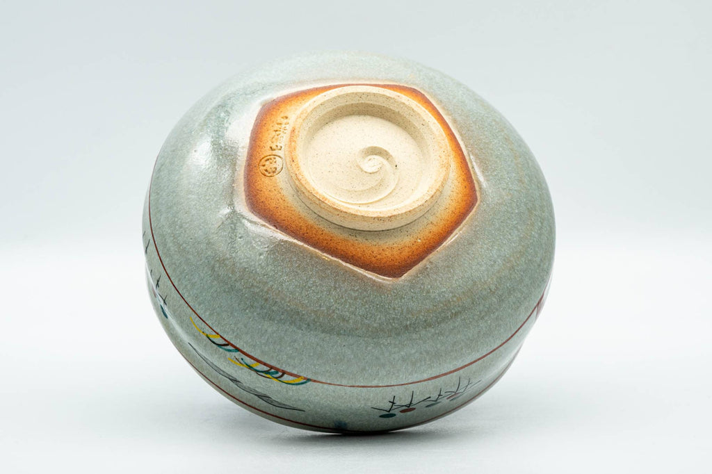 Japanese Matcha Bowl - 赤膚山 Akiyama Kiln - Sage Glazed Akahada-yaki Chawan - 350ml