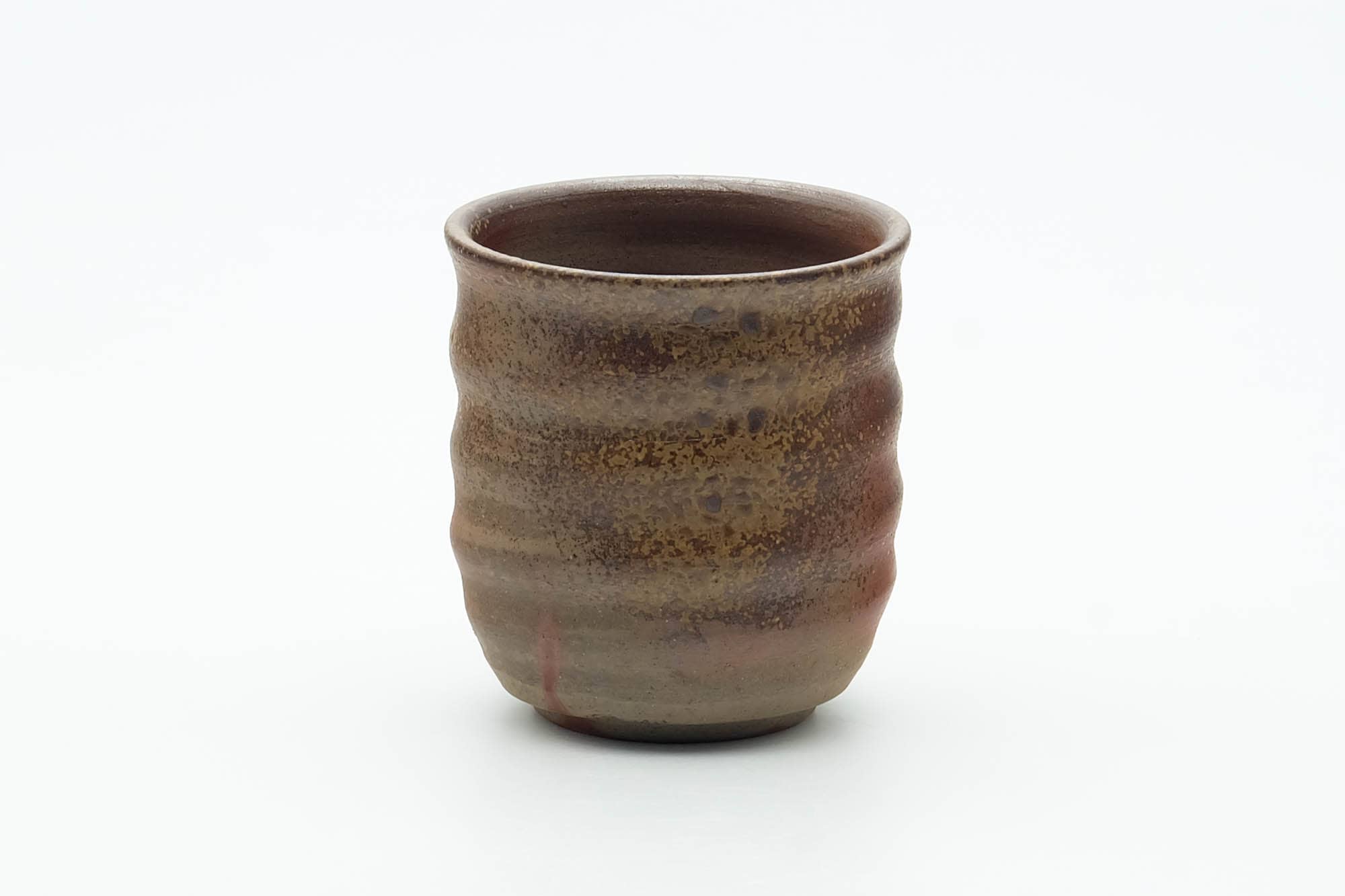 Japanese Teacup - Ash Glazed Spiraling Bizen-yaki Yunomi - 100ml