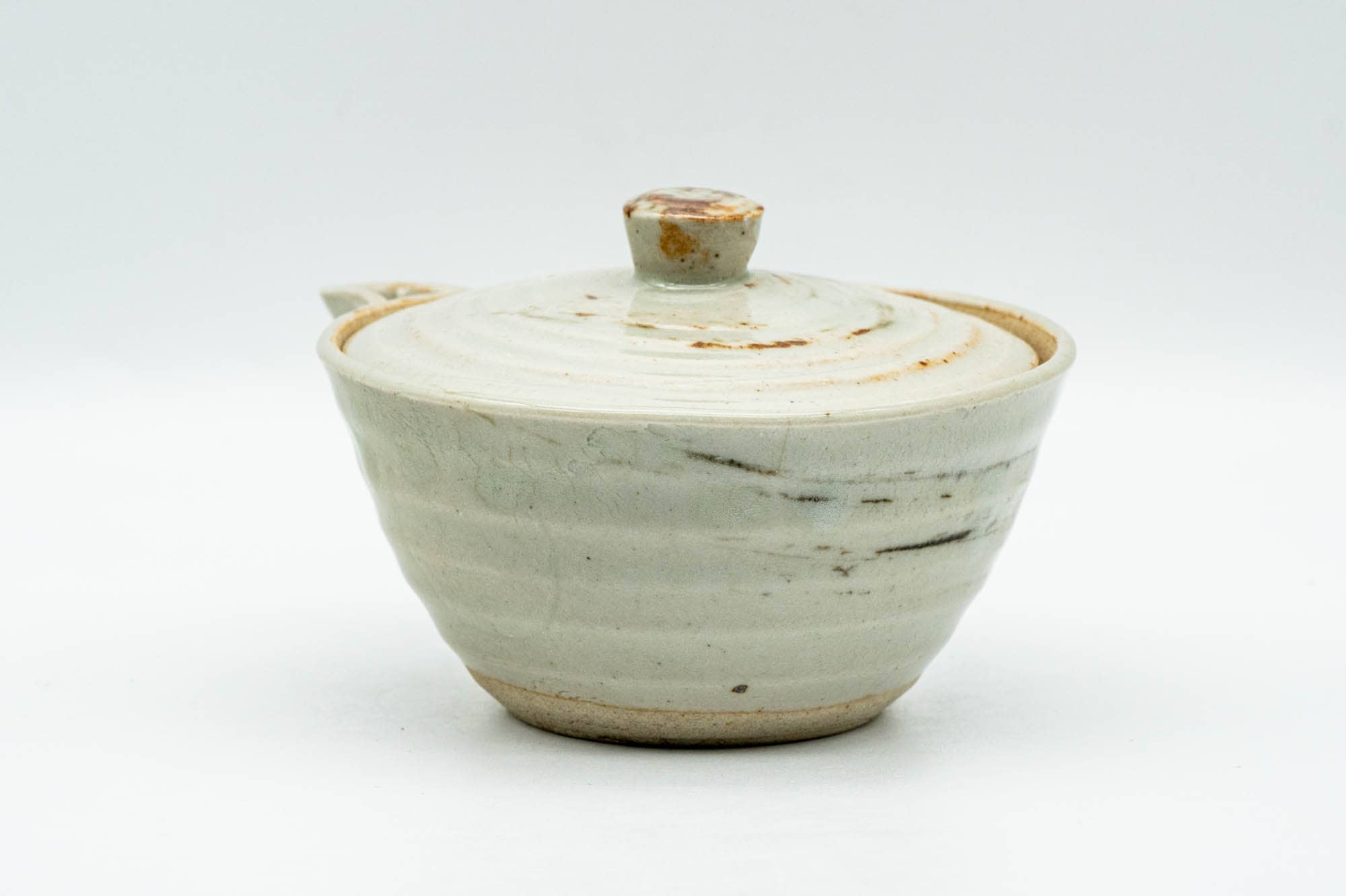 Japanese Tea Set - Beige Hakeme Glazed Houhin Teapot with 2 Yunomi Teacups
