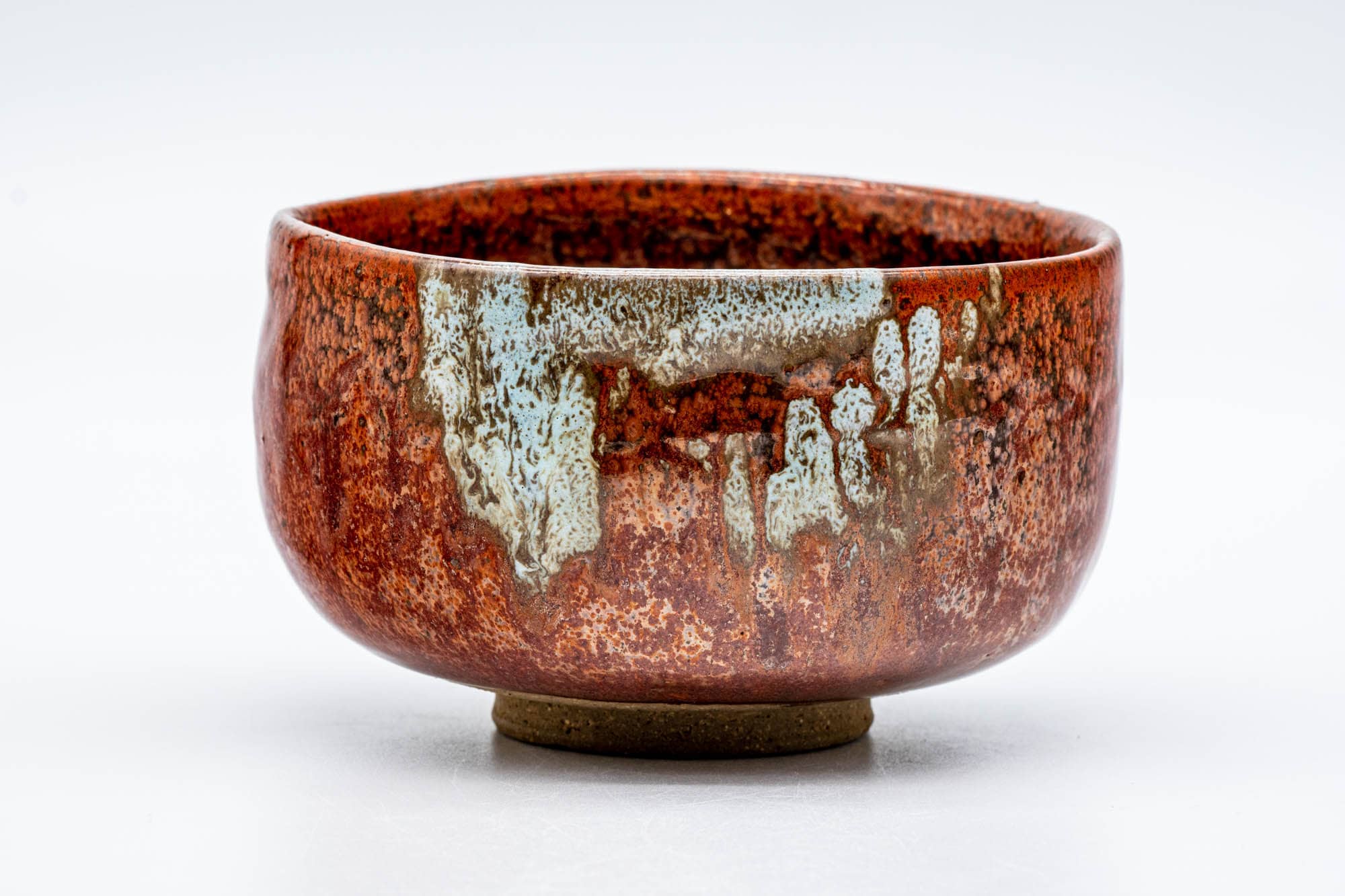Japanese Matcha Bowl - Vibrant Red Oil Glazed Chawan - 250ml