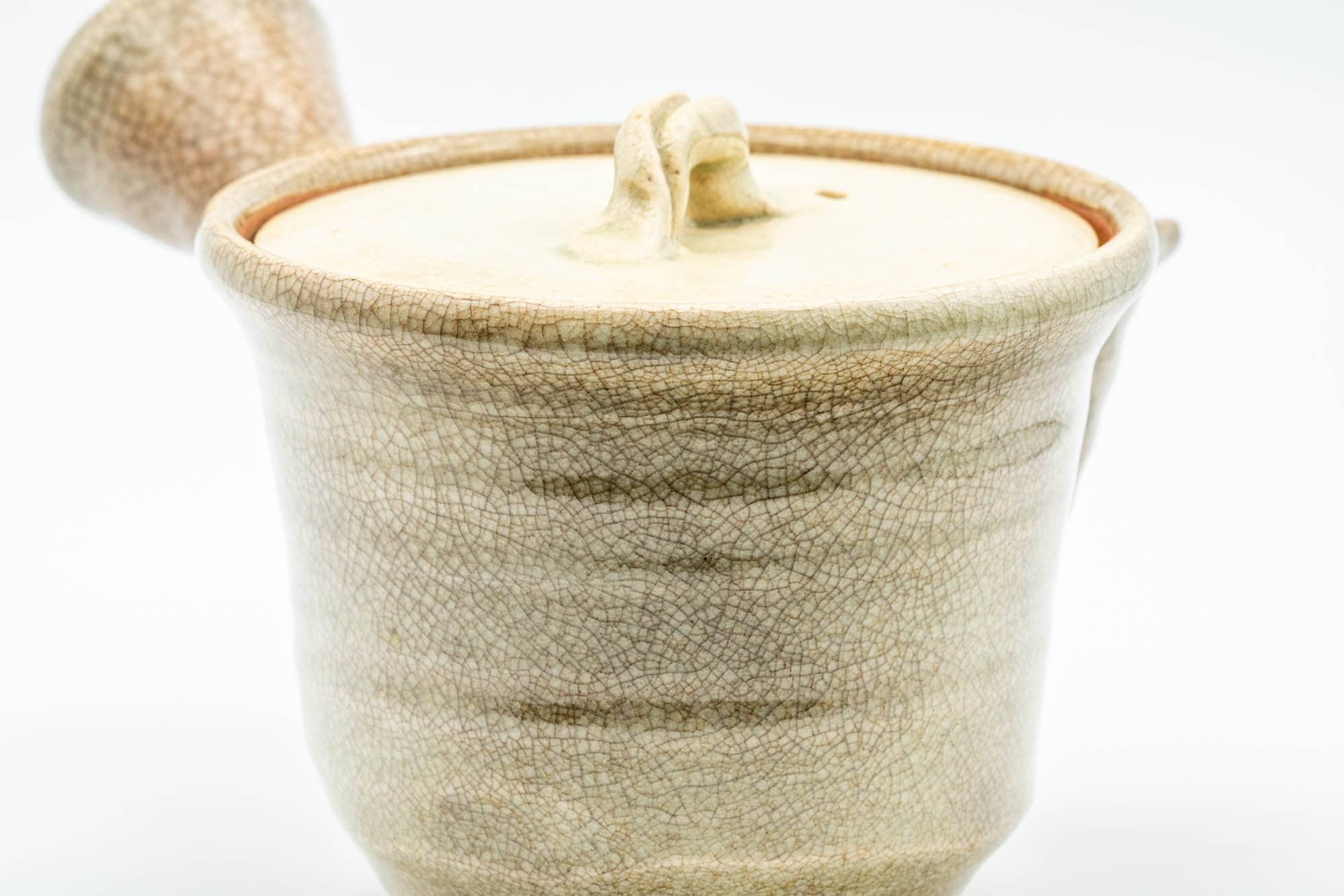 Japanese Kyusu - Beige Weathered Hagi-yaki Do-ake Teapot - 330ml