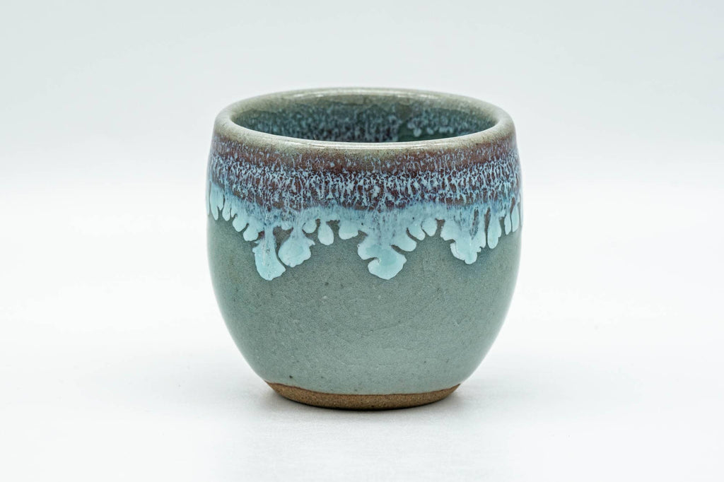 Japanese Teacup - Turquoise Purple Drip-Glazed Yunomi - 85ml