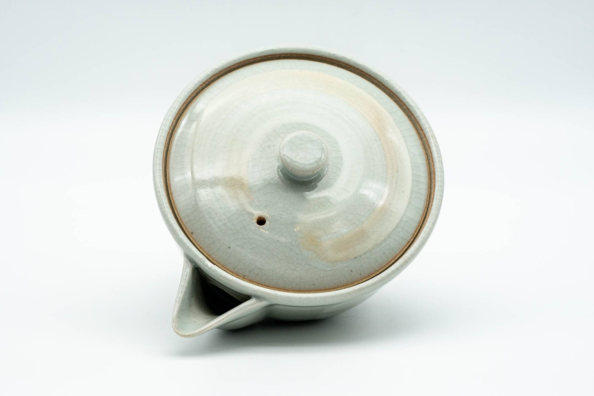 Japanese Houhin - Grey White Hakeme Ceramic Filter Handleless Teapot - 150ml