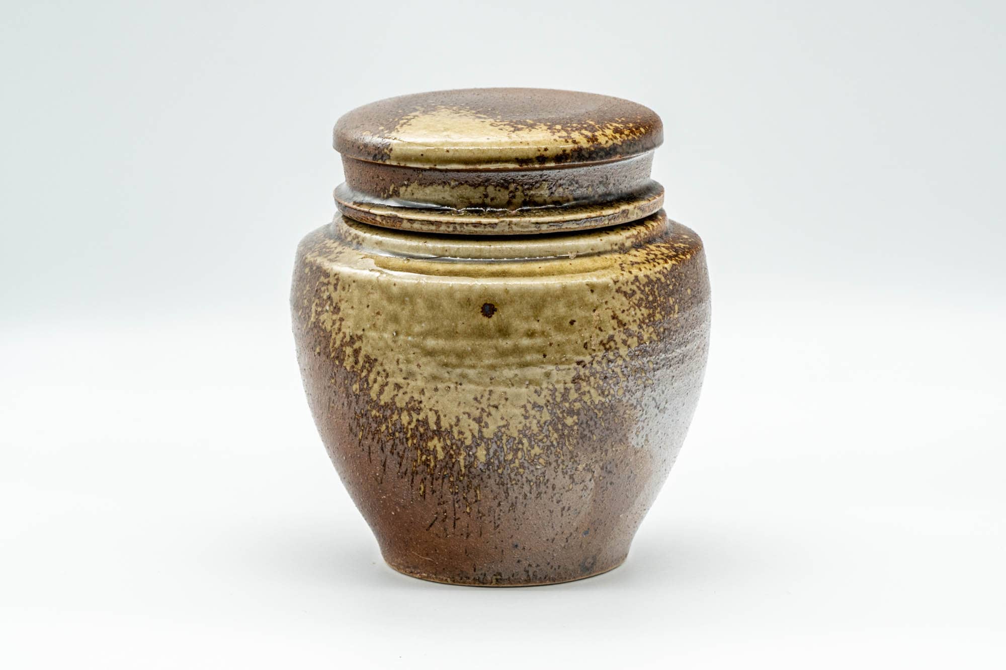 Japanese Canister - 茶壺 Brown Ash-Glazed Shigaraki-yaki Tea Canister - 400ml
