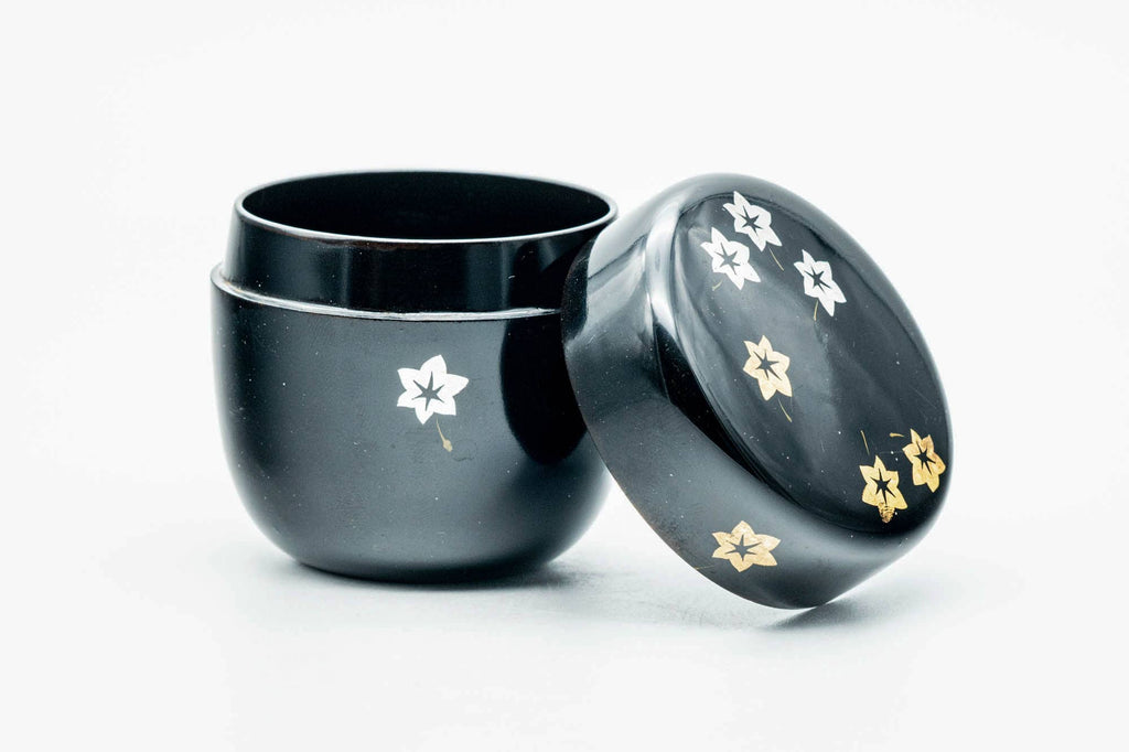 Japanese Natsume - 水仙 Daffodil Suisen Black Lacquered Matcha Tea Caddy - 65ml