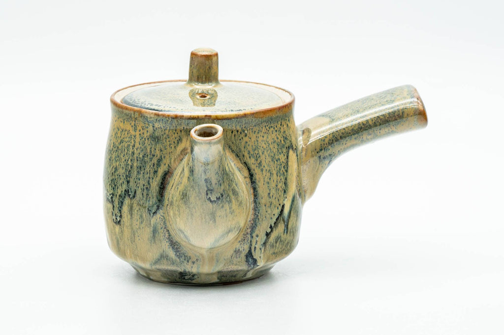 Japanese Kyusu - Green Yellow Drip-Glazed Debeso Teapot - 240ml