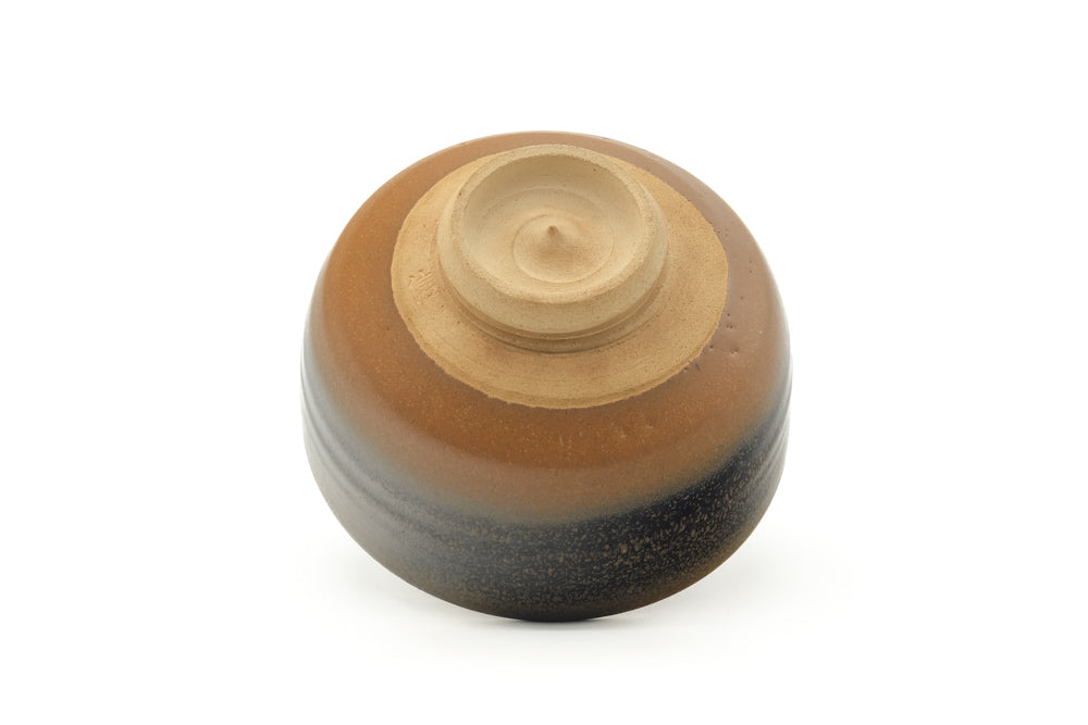 Japanese Matcha Bowl - Brown Yellow Gradient Glazed Chawan - 460ml