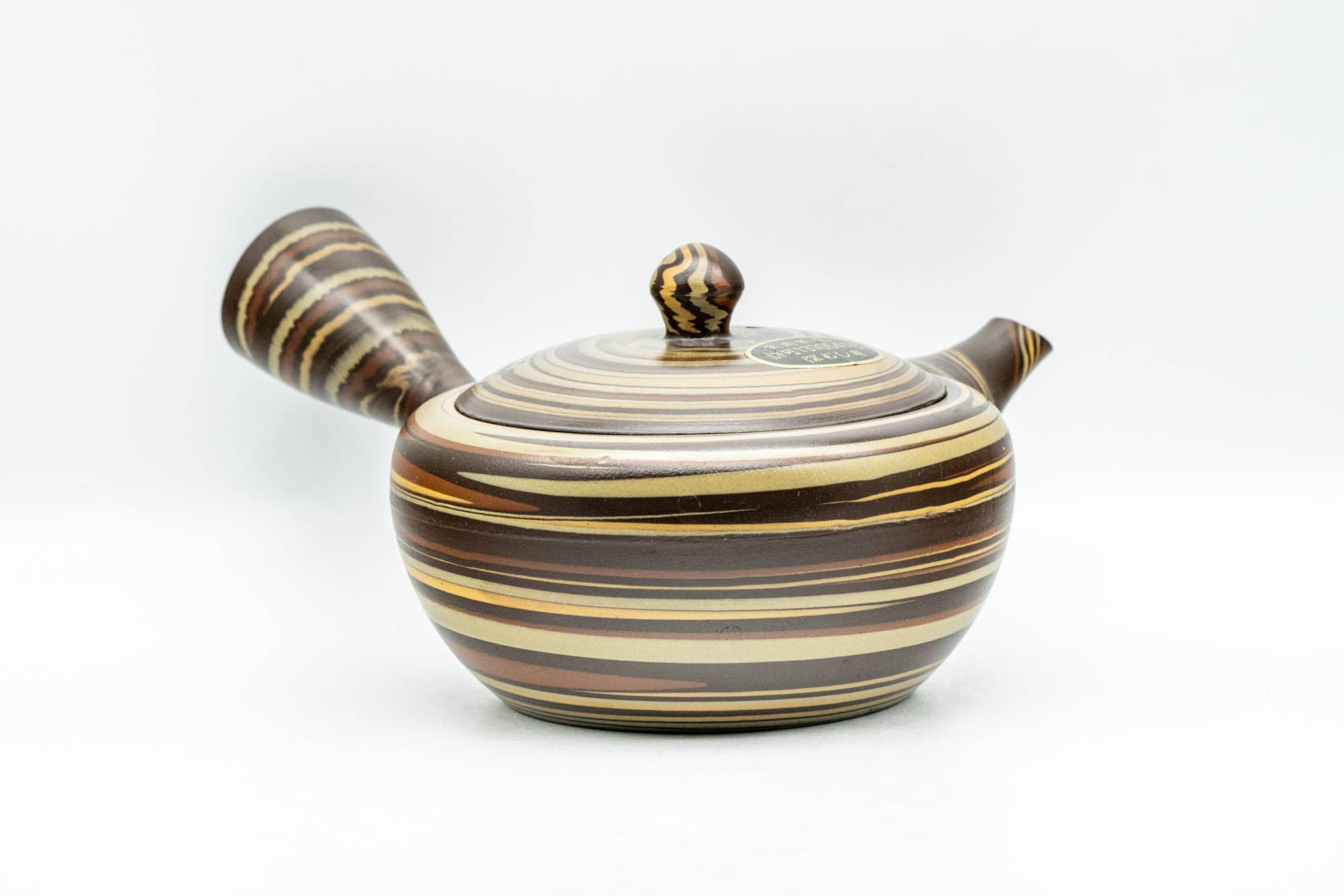 Japanese Kyusu - 伸康 Nobuyasu - Nerikomi Tokoname-yaki Teapot - 275ml