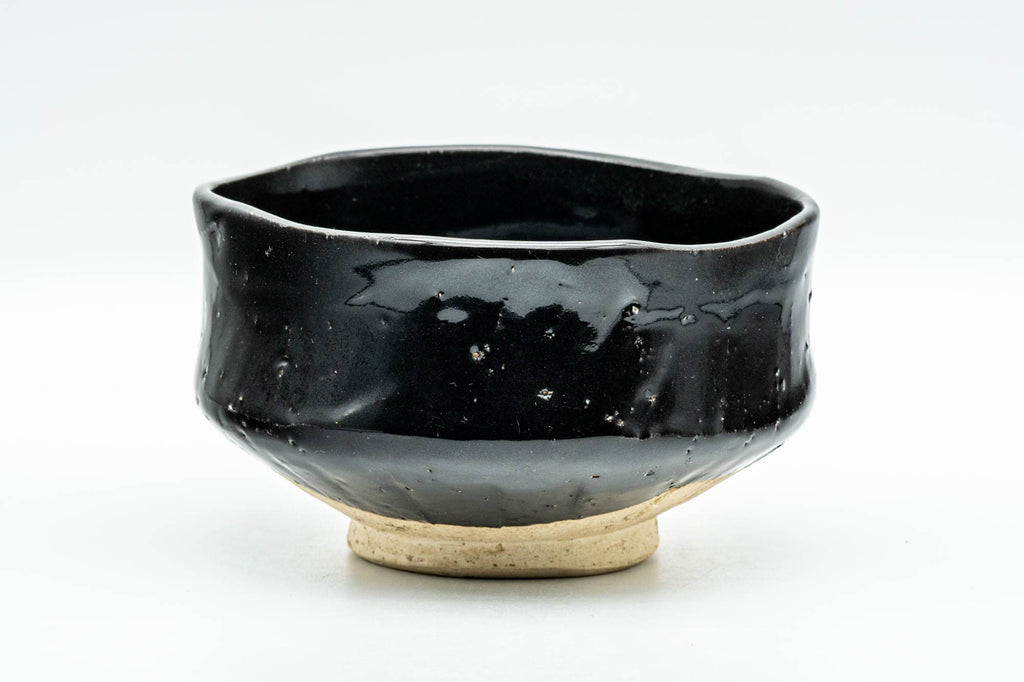 Japanese Matcha Bowl - Black Oribe-yaki Kutsu-gata Wabi-Sabi Chawan - 400ml